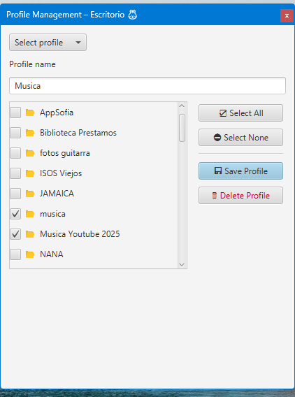 Edición de perfiles